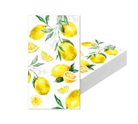 20Pcs Yellow Lemon Paper Napkins,Summer Cocktail Napkins Serviettes 33x40cm