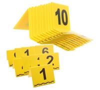 20pcs Yellow Plastic Crime Scene Evidence Markers, Numbers 1-10 | V L Shaped Design, Wipeable Weather-resistant Surface, Lightweight Flat Format, for Footwear Impressions and Small Items