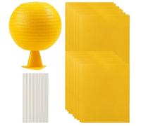 20PCS Yellow Sticky Traps Fungus Gnats and 1PCS Fruit Fly Balls, Dual-Sided Fly Catcher Indoor for Home Use, Waterproof Sticky Fly Trap for Plants, Kitchen, Greenhouse, 20x15cm with Twist Ties