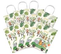 20Pcs Young Wild & Three Goodie Bags, Young Wild and Three Birthday Decorations, Happy 3rd Birthday Jungle Theme Party Decorations, Cheers to 3 Year Old Safari Bday Party Supplies