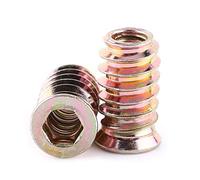 20Pcs Zinc Plated Carbon Steel Hex Socket Furniture Drive Insert Nuts Hex Drive Head Nut Assortment for Wood Furniture