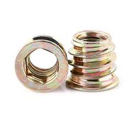 20Pcs Zinc Plated Carbon Steel Screw in Nut, Hex Socket Drive Threaded Insert Nuts for Wood Furniture(M8*13mm)