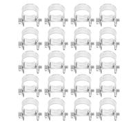 20pcs Zinc Plated Mini Hose Clamps Set with Adjustable Screws | Silver Iron Construction, Firm Lock and Easy Removal, for Cables and Fuel Lines on Ships