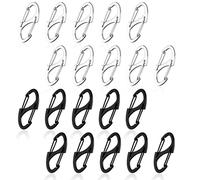 20Pcs Zipper Clips Anti Theft, Zipper Pull Replacement for Backpacks, Dual S Shaped Small Carabiner Clip Theft Deterrent for Suitcase, Keep Luggage Closed(Silver and Black)