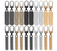 20pcs Zipper Pull Replacement, Zipper Pullers Detachable Zipper Pull Tab Repair Metal Zipper Handle/Head Cord Extender Mend Fixer Slider for Clothing Backpack Jackets Pants Boots (2 Styles)