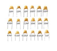 20PF-105 50V 18ValuesX10pcs=180pcs Mono Monolithic Capacitors Monolithic Ceramic Capacitor Assortment Kit