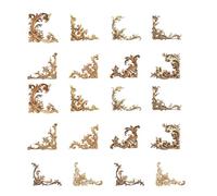 20Pieces Vintage Decorative Sticker Hollowed Embossed Corner Sticker for Scrapbooking Photo Album Journal Decoration Journaling Supplies