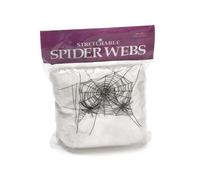 20pk Halloween Spider Web with 4 Spiders - Stretchable White Cobweb Decoration Shatchi Clear One Size