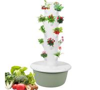 20Pots/28Pots/36Pots Allotment Hydro Column Hydroponic Vertical Growing Kit - 5/7/9 Layers Tower for Balcony/Home, Low-Noise Pump Ad-apter Controller 5-Layer20Pots-HydroponicTower