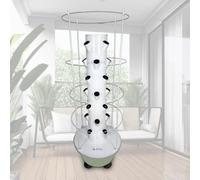 20Pots/28Pots/36Pots Allotment Hydro Column Hydroponic Vertical Growing Kit - 5/7/9 Layers Tower for Balcony/Home, Low-Noise Pump Ad-apter Controller 5-Layer20Pots-HydroponicTower+ClimbingFrame