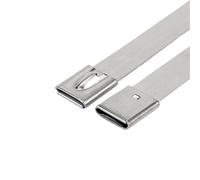 20ps Stainless Steel Metal 7.9mm Cable Ties Exhaust Wrap Coated Locking Metal Zip-Exhaust Multifunctional Locking(10PCS,7.9x600mm)