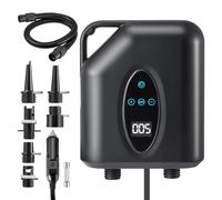 20PSI Electric Pump, 12V Electric Air Pump with 6 Nozzles, Auto Shut-Off, Digital Pressure Control, and Deflation Function, Electric Paddle Board Pump for Paddle Boards, Inflatable Kayaks & Tents