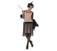 Smiffy's Adult Women's 1920's Coco Flapper Costume, Dress, Cigarette Holder, -