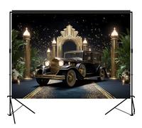 20s Gatsby Gangster Car Backdrop Photography Background 7x5ft Studio Photo Booth Props