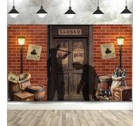 20s Party Backdrop Decorations 10X8ft Speakeasy Door Covers Roaring Background 1920s Vintage Gangster Wall Prop Porch Sign for Home Bar Backyard Decorations Supplies