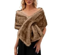 20s Shawl Women Luxurious Winter Faux Superficial Knowledge Scarf Wrap Collar Shruging For Lady Poncho Wedding Dinner Party For Women And Girls Blanket Scarf for Women (Rose Gold, One Size)