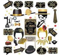 20's Themed Photo Booth Props,BizoeRade 1920s Happiness Roaring Themed Party Kit Birthday Party Bridal Shower Decoration Supplies（ 42 PCS）