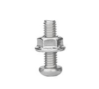 20SET M2.5 M3 304 Stainless Steel Recessed Round Pan Head Screw And Serrated Flange Nut Combination Set