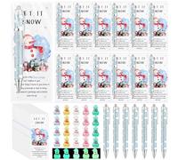 20Sets Christmas Pens Christmas Employee Appreciation Gifts Luminous Mini Snowman Figurines Greeting Cards Thank You Gifts for Employee Staff Teacher Coworker Appreciation Gift School Office Supplies