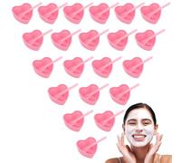 20Sets Heart Shaped Face Mask Mixing Bowls with Spatula, Pink Facemask Bowl DIY Skin Care Mixing Tool Kit DIY Facial Treatment Tools for Lady Women Home Beauty Salon