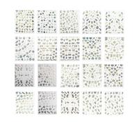 20Sheet Flower Butterfly Designs Nail Art Stickers Gold Decals 5D Embossed Stickers Nails Accessories