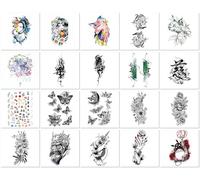 20sheets Butterfly Spring Temporary Tattoo Stickers - Waterproof, Sweatproof, Disposable Black And White/Color Adult Stickers For Men And Women