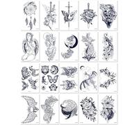 20sheets Herbal Owl Juice Tattoo Stickers Waterproof And Durable Simulation Tattoo Stickers For Men And Women 110 * 160mm A02