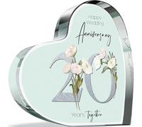 20th Anniversary Acrylic Heart Plaque for Wife or Husband | 20 Years Together, I Love You Romantic Acrylic Heart Gift For Women and Men