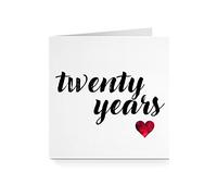 20th Anniversary Card for Husband Wife - Twenty Years Red Heart (For Partner)