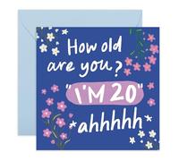 20th Birthday Card for Her- I’m 20" - Cute Flowers - Gifts for Women, Friends, Besties, Daughter, Sister, Cousin, Niece, Granddaughter, Girls, Ladies - Twenty Years Old - Comes with Fun Stickers
