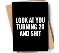 20th Birthday Card - Funny 20th Birthday Cards for Daughter - Happy 20th Birthday Card for Son - 20th Bday Card for Niece, Nephew - 20 Years Old Card for Men, Women - Joke 20th Birthday Card