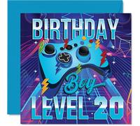 20th Birthday Cards for Men, Gamer Level