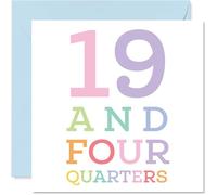 20th Birthday Cards for Women Men - 19 and four quarters - Happy Birthday Card for 20 Year Old Woman Man Cousin Sister Uncle Daughter, 145mm Bday Greeting Cards