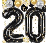 20th Birthday Decorations for Men, 40 inch 20 Balloon Numbers, 18 pcs 12 inch 20th Birthday Decoration Balloons for 20th Men Women Birthday Anniversary Party Decoration