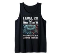 20th Birthday Gamer Level 20 Unlocked Gamming Videogames Tank Top