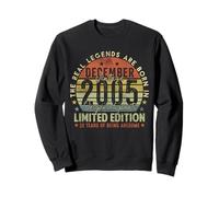 20th Birthday Real Legends December 2005 20 Years Old Men Sweatshirt