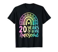 20th Birthday Shirt Girls 20 Year Old Tie Die Birthday T-Shirt