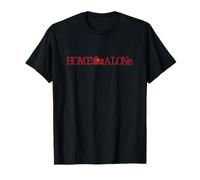 20th Century Studios Home Alone Official Movie Logo Cross-Stitch Pattern Unisex Adults T-Shirt, Black, Small