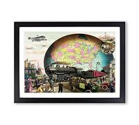 20th Century Transportation Framed Print | A2 Black Framed Wall Art | Ready to Hang | Modern Nature Picture | Living Room Bedroom Lounge Office