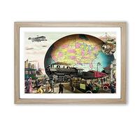 20th Century Transportation Framed Print | A2 Oak Framed Wall Art | Ready to Hang | Modern Nature Picture | Living Room Bedroom Lounge Office