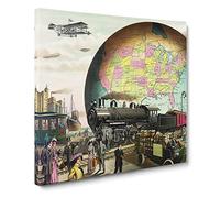 20th Century Transportation Vintage Canvas Wall Art Print Ready to Hang, Framed Picture for Living Room Bedroom Home Office Décor, 14x14 Inch (35x35 cm)