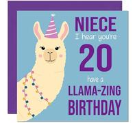 20th Niece Llama Birthday Card - Llamazing - Funny Llama Nieces Birthday Card for 20 Year old twenty twentieth