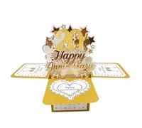 20th Wedding Anniversary Card with Envelope, 3D Pop up Greeting Card, Golden Wedding Anniversary Cards, Happy Anniversary Pop up Card, Happy Anniversary Card for Wife Men Her Couple