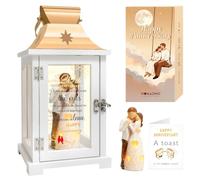 20th Wedding Anniversary Husband and Wife Figurine Lantern, Best 20th Anniversary Wedding Gifts for Couple Parents Wife Husband Golden 20 Years of Marriage for Him Her