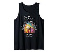 20th Year Wedding Anniversary 2026 Art Nouveau Style Tank Top