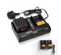 20V 18V Dual Port Lithium Ion Battery Charger For Worx Replacement, Rapid Multi Charging Station Power Bank with USB Output,Fast Charging Equipment For WA3575 WA3537 WA3578 WA3525