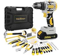 20V Brushless Drill Tool Set: Cordless Power Drill with 2.0Ah Battery,119 PCS Combo Drill Tool Kit for Men, 10mm 3/8" Keyless Chuck, 21+1 Torque Setting Power Drill Kit for DIY Garden House Repair