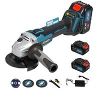 20V Cordless Angle Grinder, 4" and 4-1/2" Electric Angle Kit, 8500RPM Power Grinder Brushless Motor for Cutting/Sharpening/Removing Rust -JOVANT (2 Batteries)