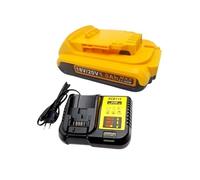 20V5000mAh Lithium-ion Battery for Power Tools, Compatible with Dewei DCB206/205/200(1PCS 5.0Ah 1 Charger)