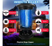 20W 4000V Bug Zapper - Indoor/outdoor Electric Mosquito Killer, 6Ft Cord, Waterproof, Abs Housing (Black)